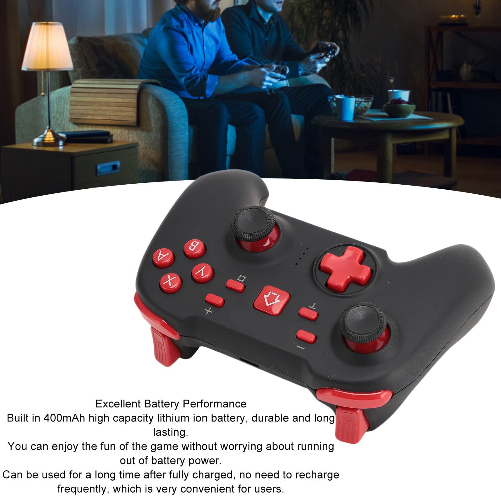Yanmis Controller di Gioco, Controller Wireless Ricaricabile con Giroscopio a 6 Assi, Un Tasto di Attivazione, Automatico, Turbo, Vibrazione, Controller di Gioco Bluetooth 5.0 per