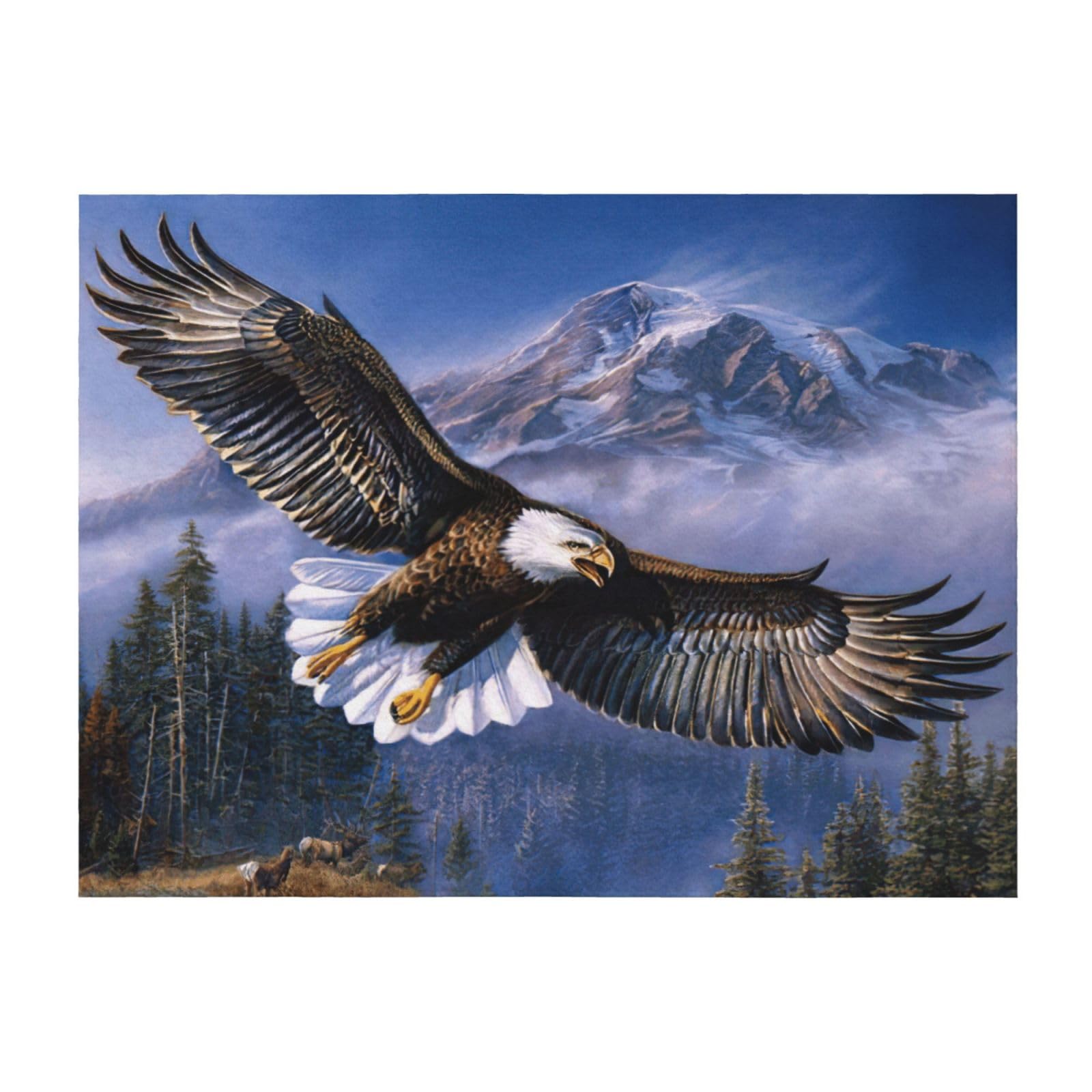 Couverture légère aigle volant pour des soirées canapé cocooning