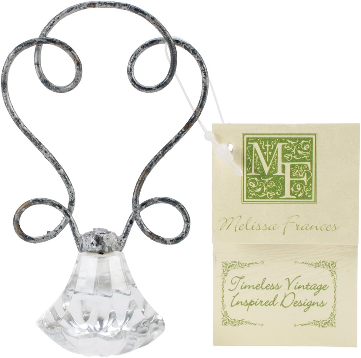 Melissa Frances Crystal Doorknob and Wire Sign Photo Holder, Bath, 1.25-Inch