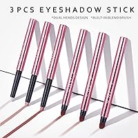 Vista 4 de Sombra de ojos en barra de 3 piezas con fórmula crema que se desliza suavemente y es fácil de mezclar, impermeable, a prueba de manchas y arrugas