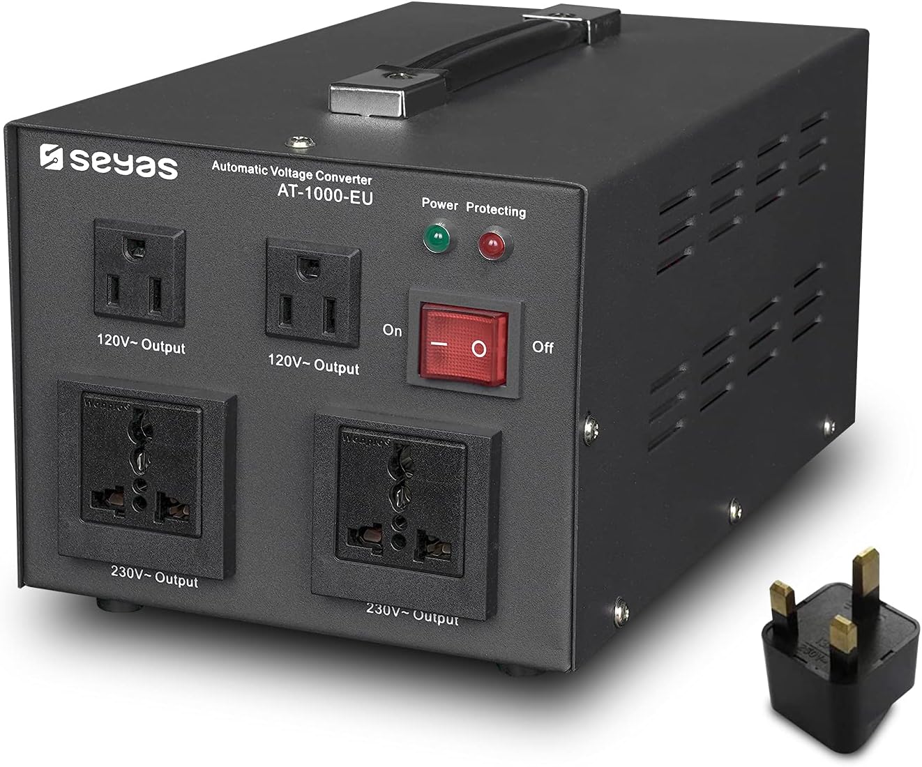 SEYAS 1000 W Voltage Converter USA Voltage Converter 220 V to 110 V Transformer Automatic Step Up & Step Down with U.S. Patent (1000 W)