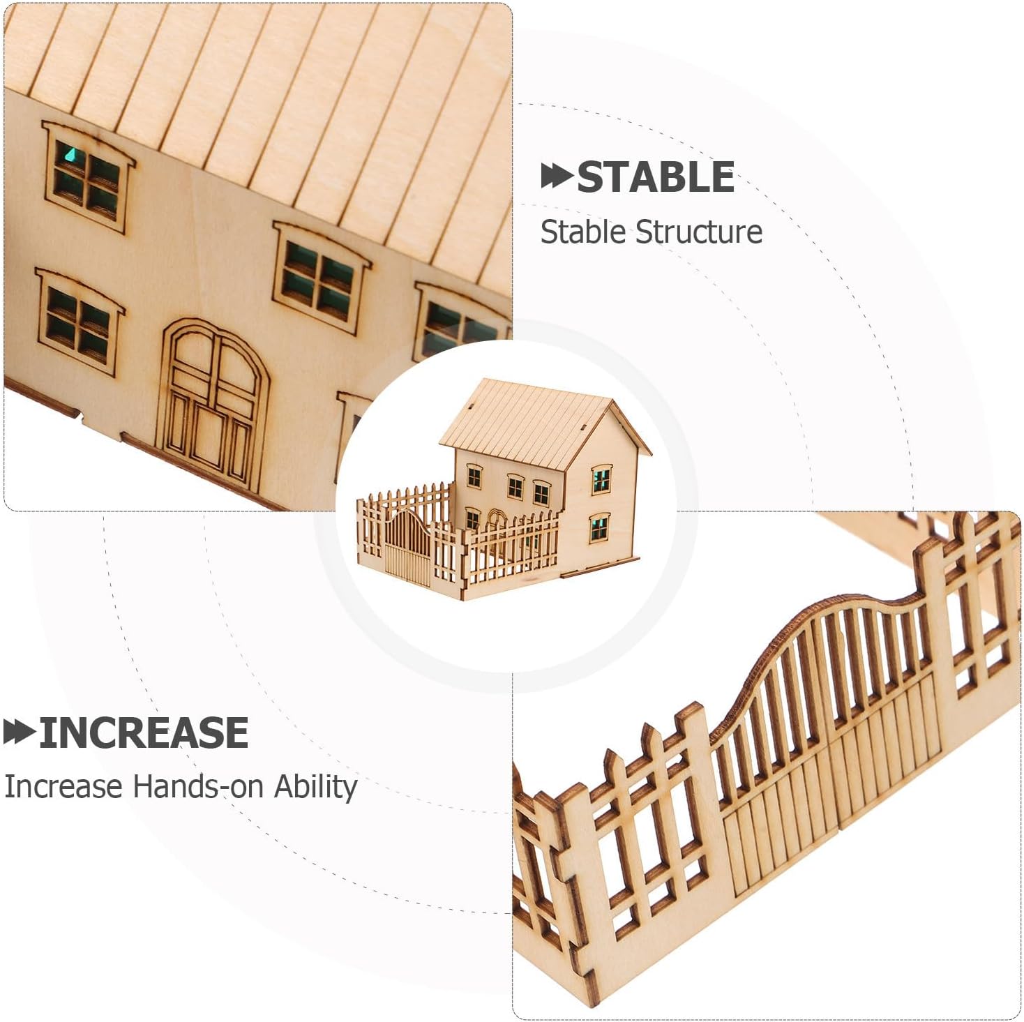 Wood House Model Kit for Adults Xmas Rustic Cottage Cabin Display
