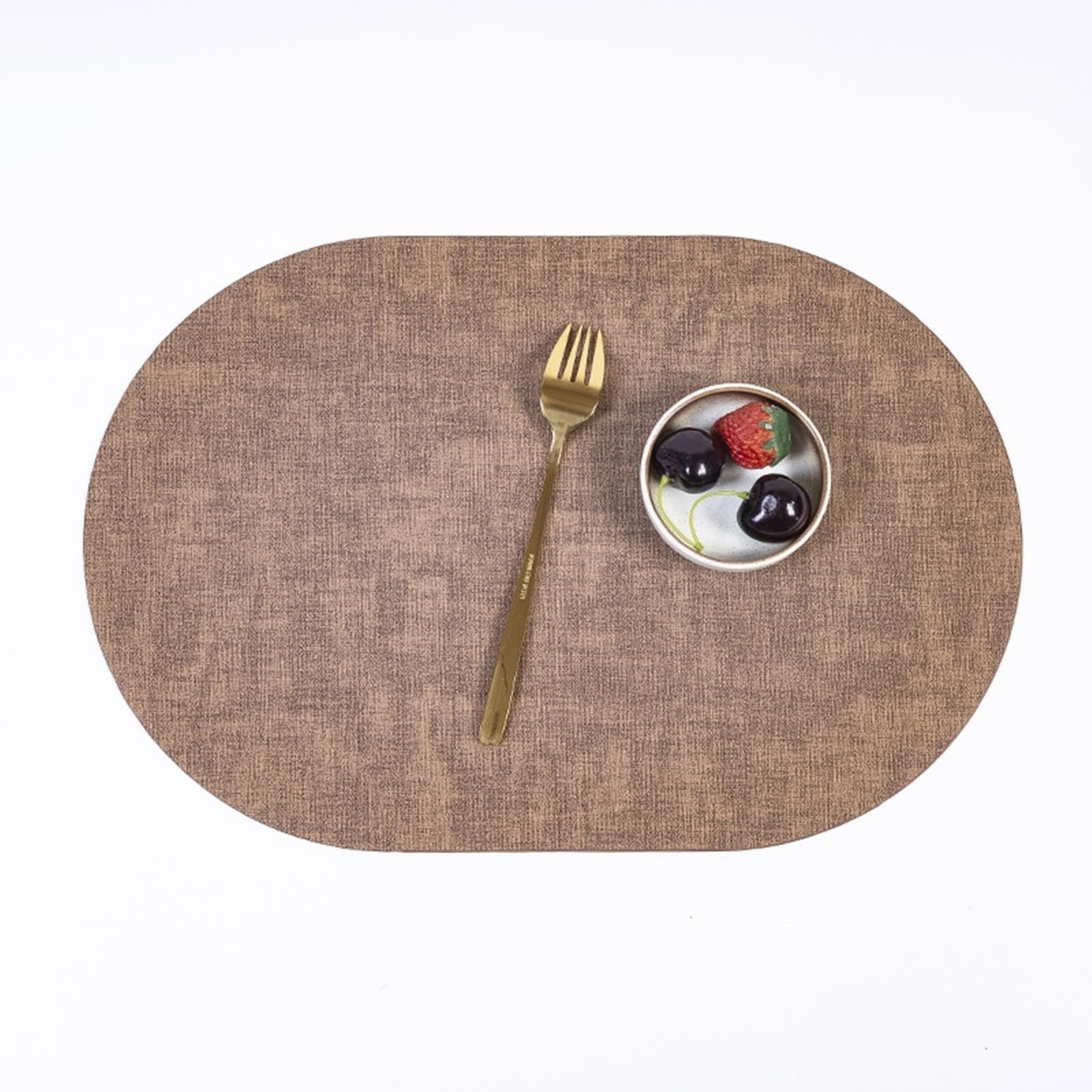 Set de table marron motif tisse 30x45cm qualite superieure lot de 2
