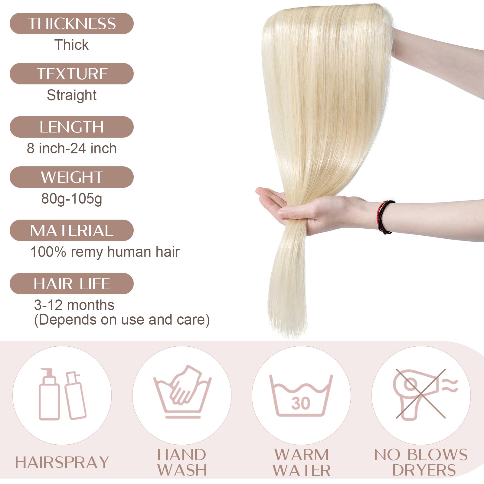 20 inches SEGO One Piece Hair Extensions Clip in Human Hair [#1B Natural Black] Real Remy Hairpieces for Women 3/4 Full Head Straight Invisible (50g) — view 72