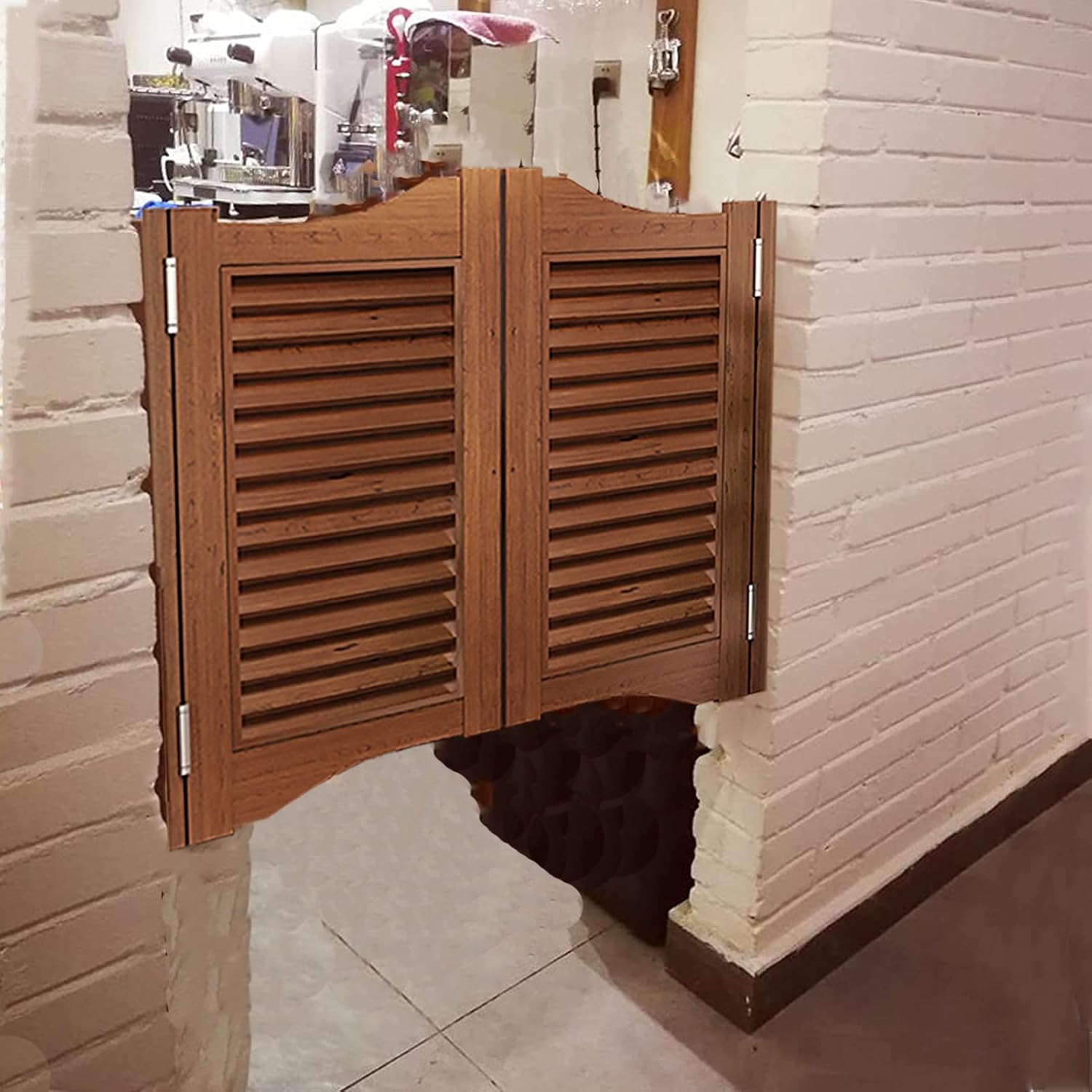 Swing Door Wooden Saloon Swing Door with Auto Close, Kitchen Bathroom Barn Western Cafe Door, Cowboy Fence Parlor Butler Entrance Counter Swing Door (Size : W95xH90cm(37 3/8" x35 7/16"))