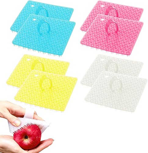 Cepillo multifuncional para verduras, cepillo de limpieza de frutas y verduras de silicona con mango, herramientas de limpieza de cocina