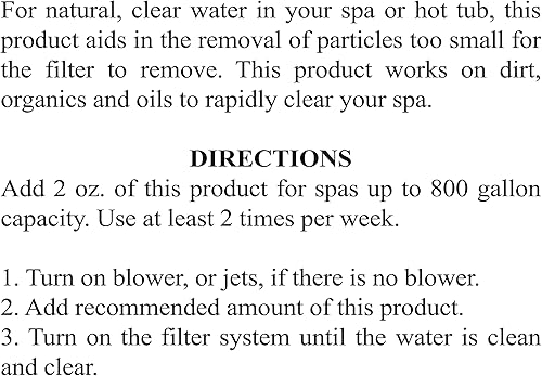 Miniatura 5 de Spa Choice 472-3-1021-12 Clear and Sparkle para spas y jacuzzis (paquete de 12), 1 pinta