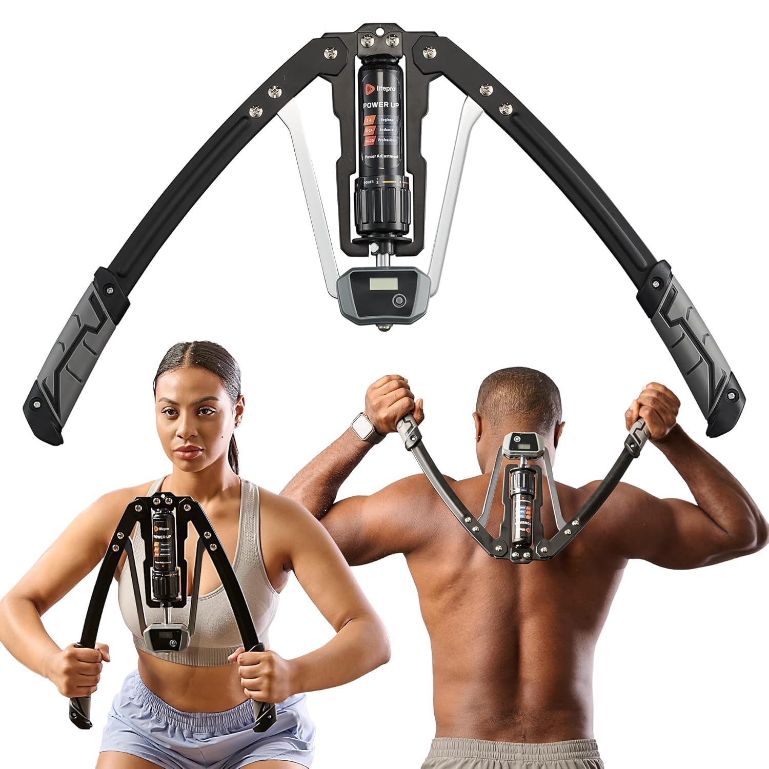 frixo twister arm exerciser - compact & travel-friendly arm, back, shoulders, and chest workout equipment - hydraulic chest expander and arm workout machine with 22 - 440 lbs adjustable resistance