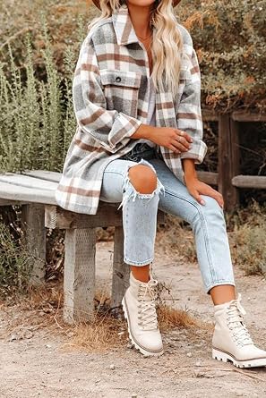 Beaully Women's Flannel Shirt Button Down Shirt