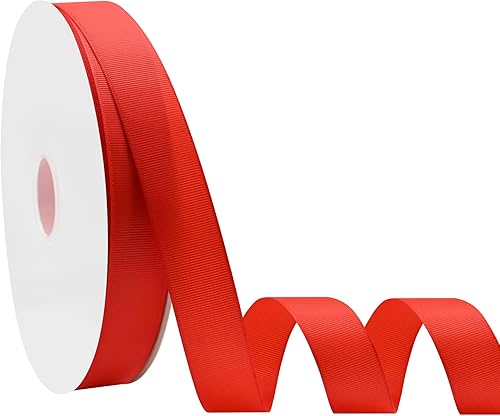 Cinta de grogrén roja de 58 pulgadas x 100 yardas para manualidades, lazos para el cabello, envoltorios de regalos, artes, costura floral de grogrén