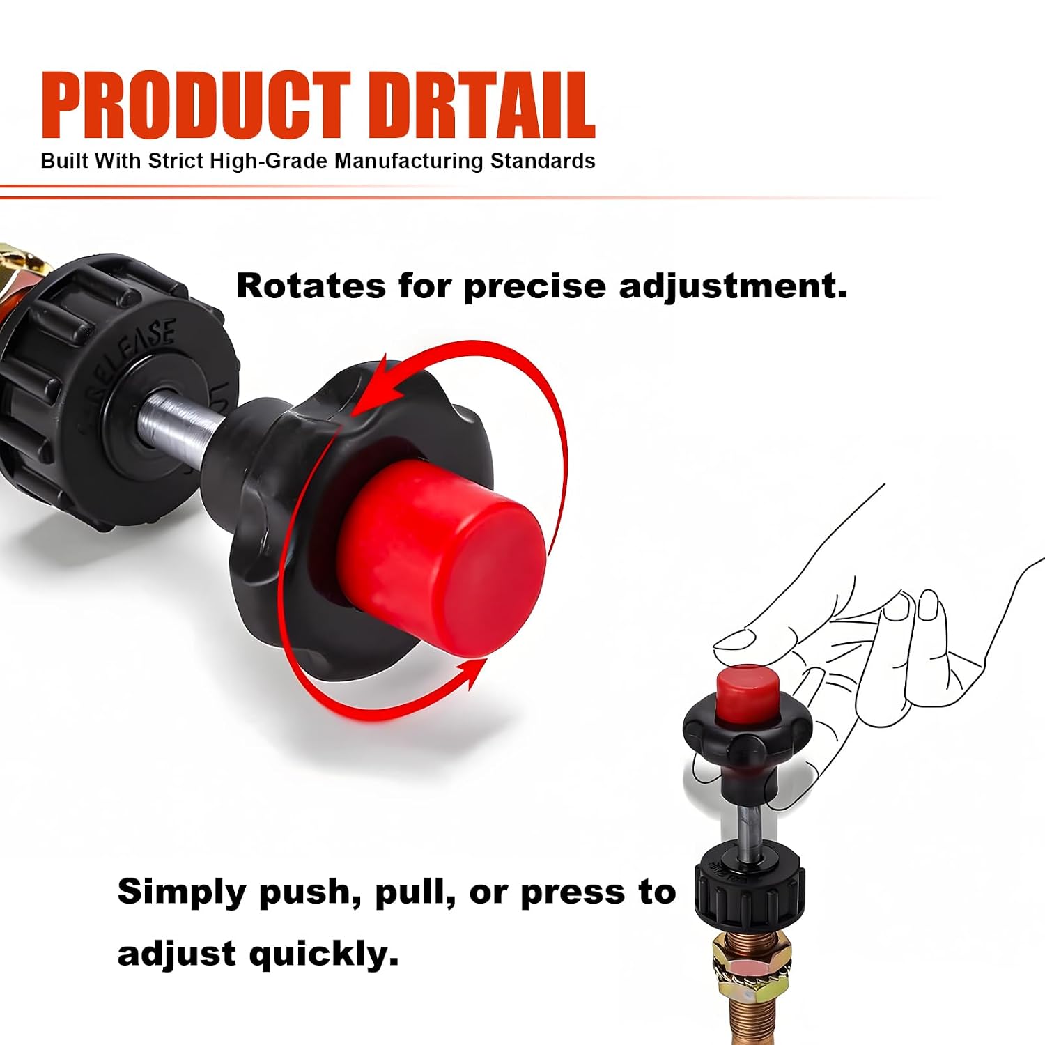10FT Heavy Duty Vernier Adjustable Lock Cable VCGTX10 Compatible with Household, Industrial and Commercial PTO and Dump Applications, with Detachable Cable Head