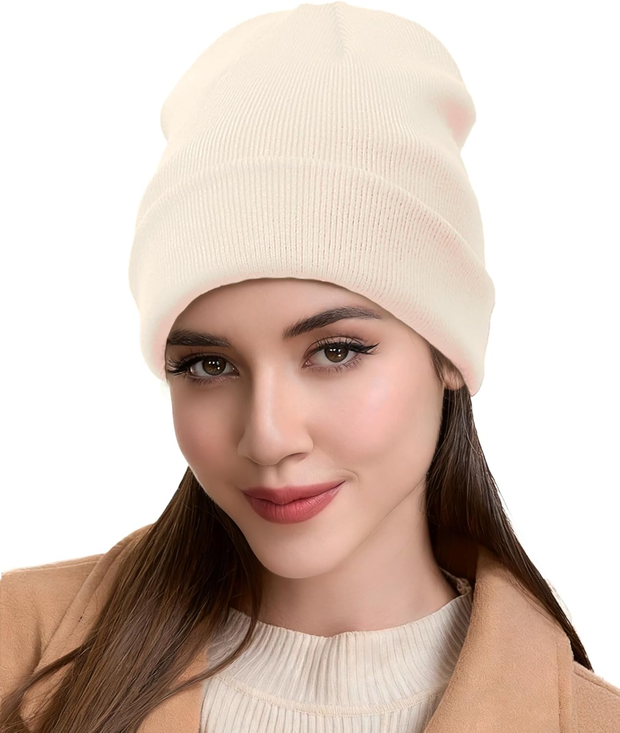 ROYBENS Warm Wool Beanie for Men Women, Thick Fleece Lined Winter Hat Knit Cuff Slouchy Fisherman Beanies Skull Cap - Image 8