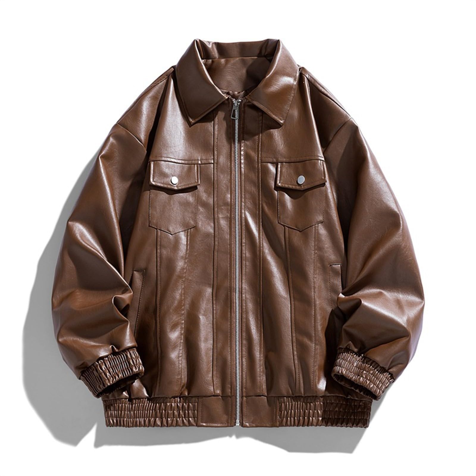 Generisch Regenjacke Rennrad Herren Klassische Herrenjacke mit Stehkragen, lässige Oberbekleidung in Übergröße, geeignet für den Alltag