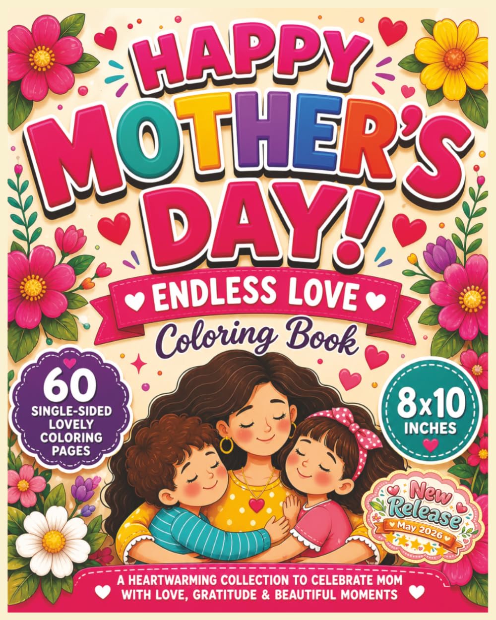 Happy Mother's Day - Endless Love Coloring Book: A Heartwarming Collection of Beautiful, Relaxing, and Uplifting Designs to Celebrate Mom—Featuring ... Perfect for Stress Relief & Creativity.