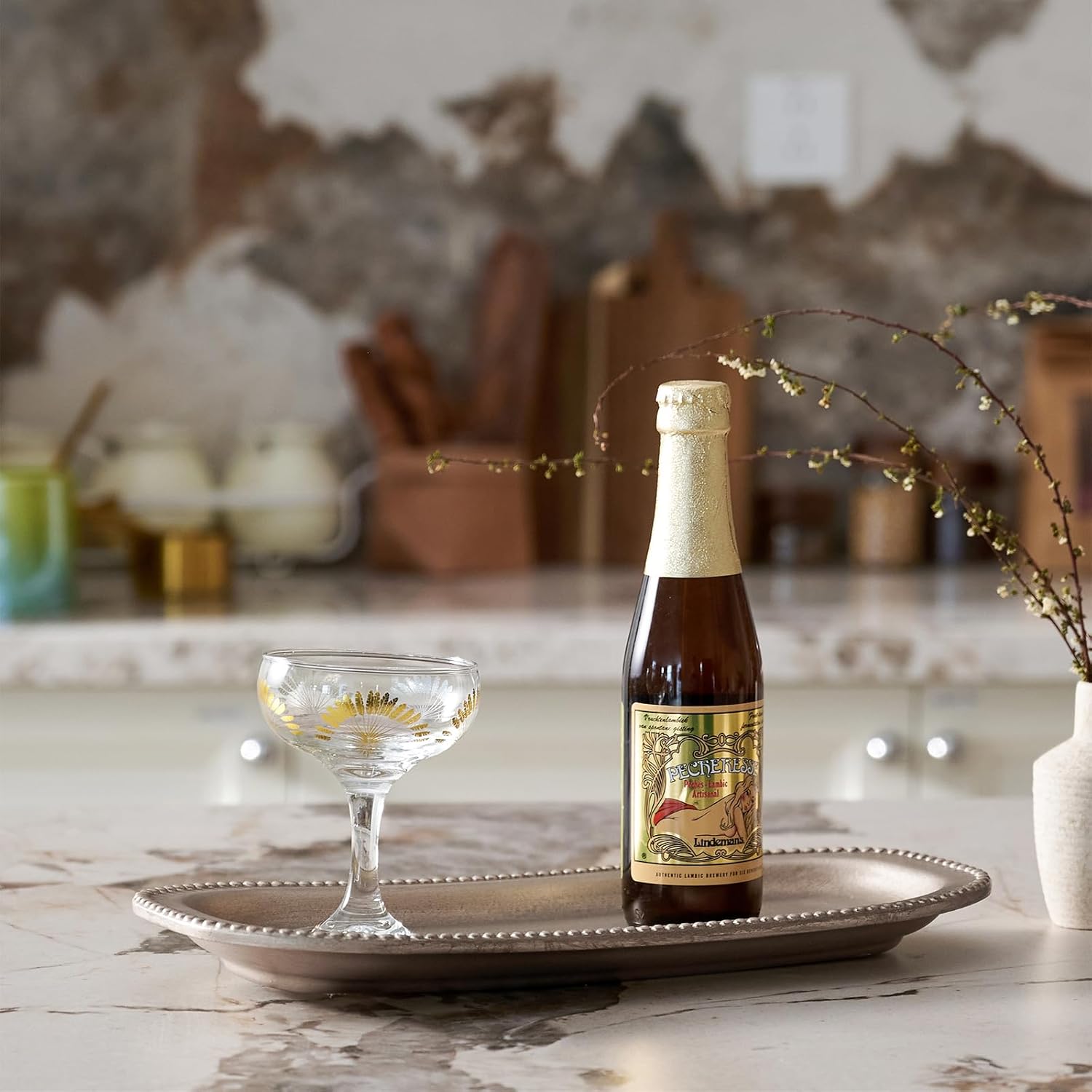 Wooden Decorative Tray, 13.9×5.9" Oval Distressed Boho Coffee Table Tray Decor, Kitchen Dining Table Trays Farmhouse Home Decor, Wood Beaded Rustic Trays for Living Room, Bathroom (Golden Brown) - Image 8