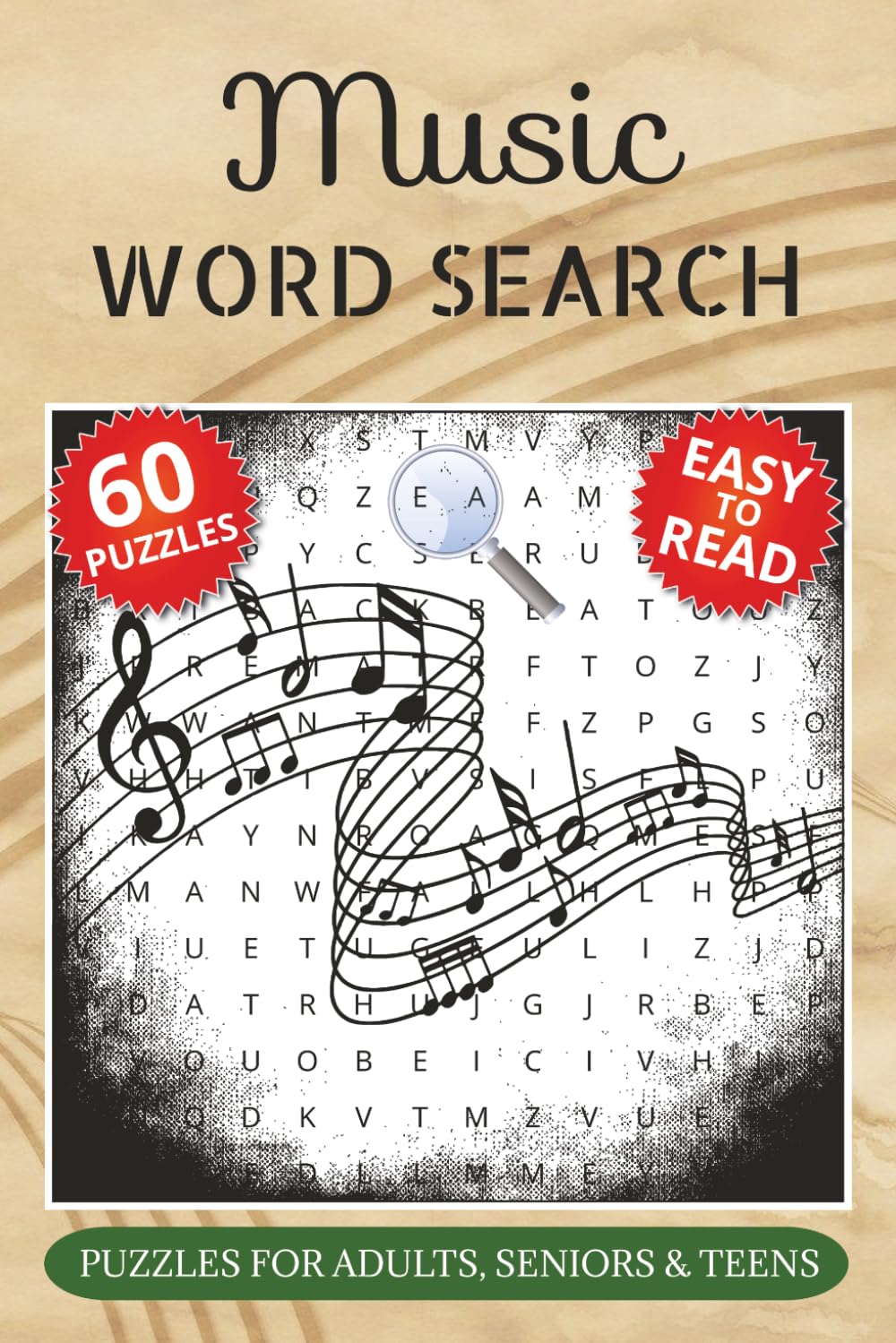 Music Word Search Puzzle Book: Word Searches with Easy to Read Print about Musical Instruments, Genres, Playing & More | 6x9 inches, 120 pages | 60 Puzzles | Gift for Vacations & Leisure Times