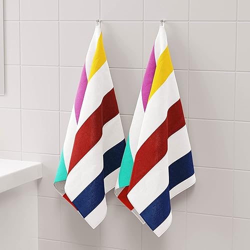 Miniatura 4 de Kovot Toalla de playa, 100% algodón, 31 x 63 pulgadas, súper suave, ultra absorbente, de secado rápido y lavable a máquina (siete mares)