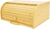 Bamboo Bread Bin - Elegant Bread Bins for Kitchen Storage, Corner Bread Bin with Roll-Top Lid, Natural Bamboo Finish, Large Capacity, Ideal for Modern and Traditional Kitchens