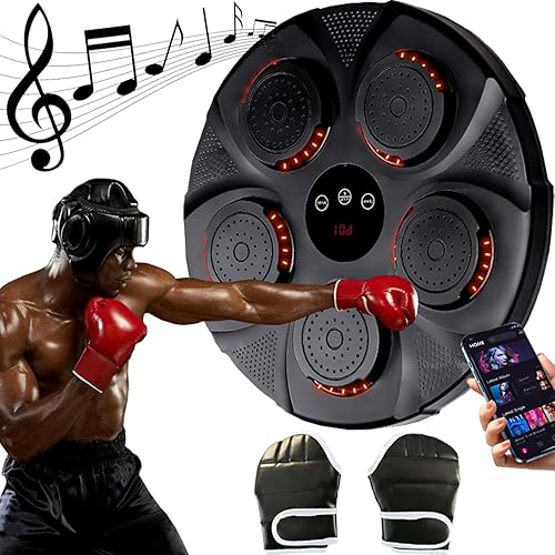 Máquina de boxeo de música, equipo de gimnasio de entrenamiento inteligente, almohadilla de entrenamiento electrónico de montaje en pared para niños