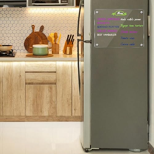 Miniatura 7 de Pizarra magnética acrílica de borrado en seco para refrigerador de 10 x 14 pulgadas, tablero magnético de acrílico transparente para refrigerador,