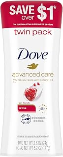 Dove Advanced Care Antiperspirant Deodorant Stick for Women, Revive, for 48 Hour Protection And Soft And Comfortable Underarms, 2.6 oz, 2 Count