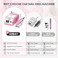 Vista 4 de SUBAY Taladro de uñas eléctrico profesional para el cuidado de las uñas con 200 piezas de palos de muestra de uñas