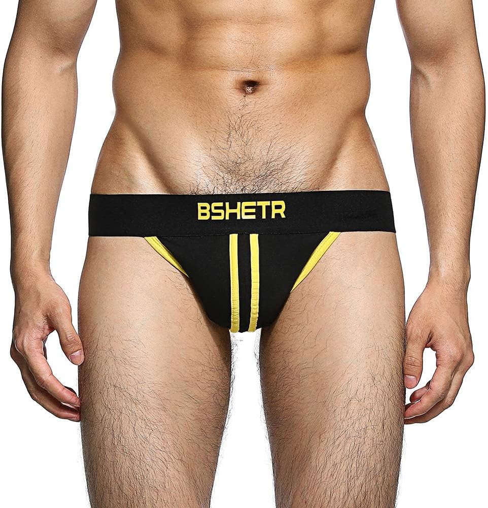 BSHETR Men's Jockstraps Athletic Supporters 4-Pack Cotton Work Out Underwear - Image 4