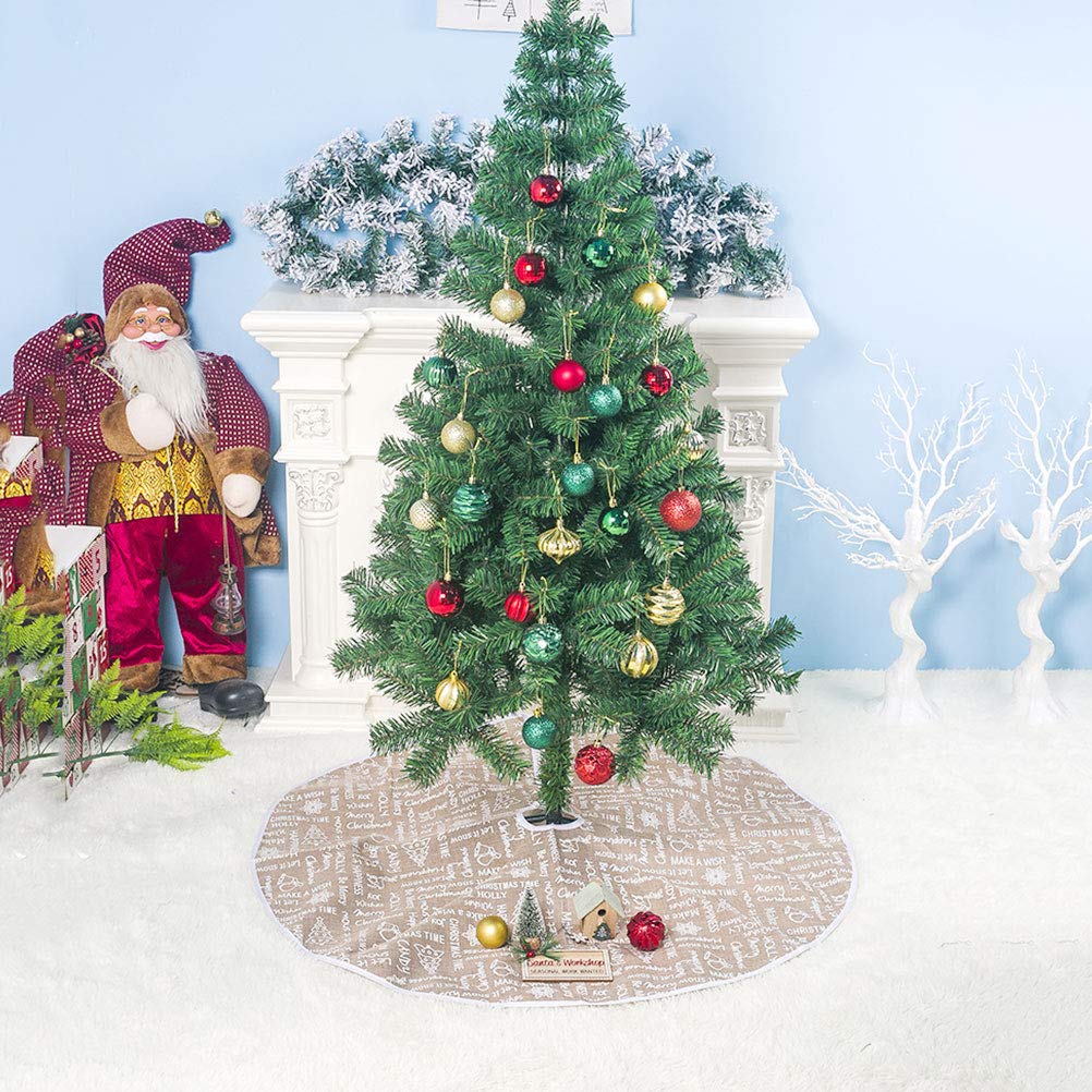 Weihnachtsbaumschürze, 100 cm, aus Stoff, rund, Buchstaben-, 3 Stück