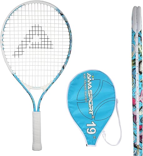 Miniatura 14 de AMA SPORT Raqueta de tenis para niños pequeños, kit de iniciación de raqueta de tenis de 17 a 25 pulgadas para niñas y niños con bolsa de nailon