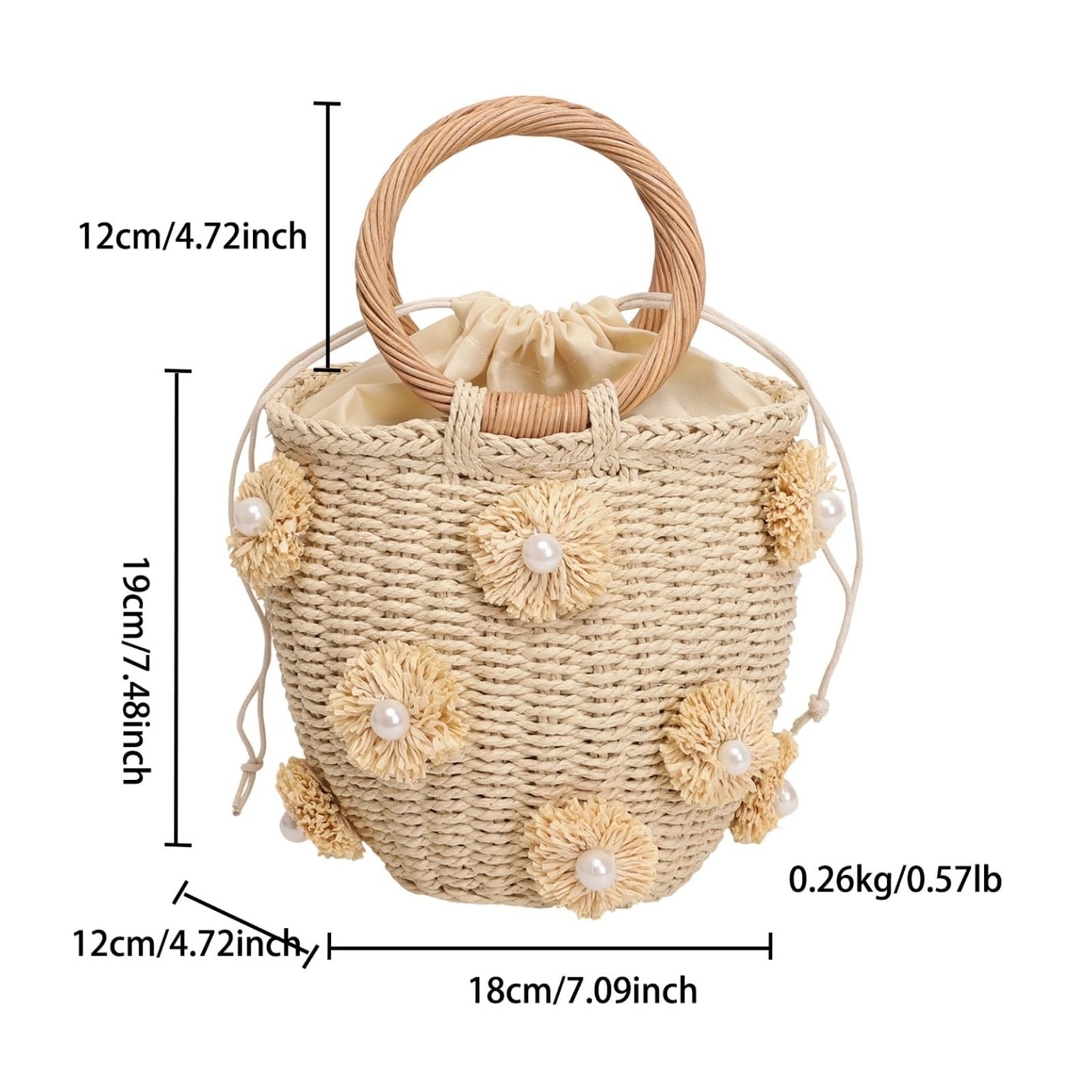 borsa donna estiva Borse a secchiello con strass impreziosite da cristalli fatti a mano in paglia viaggio donna