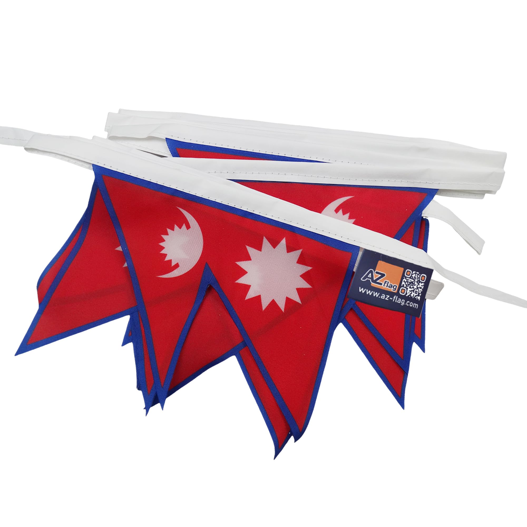 AZ FLAG Nepal Bunting Flag, 20 Ft Garland with 20 Small Nepalese Flags 8'' x 6'', 100% Polyester String Pennant, 6 meters — view 7