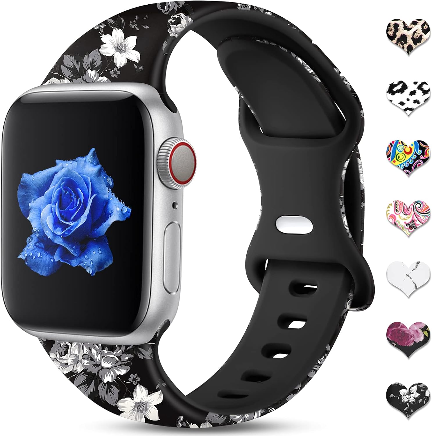CeMiKa Floral Straps Compatible with Apple Watch Strap 38mm 40mm 41mm