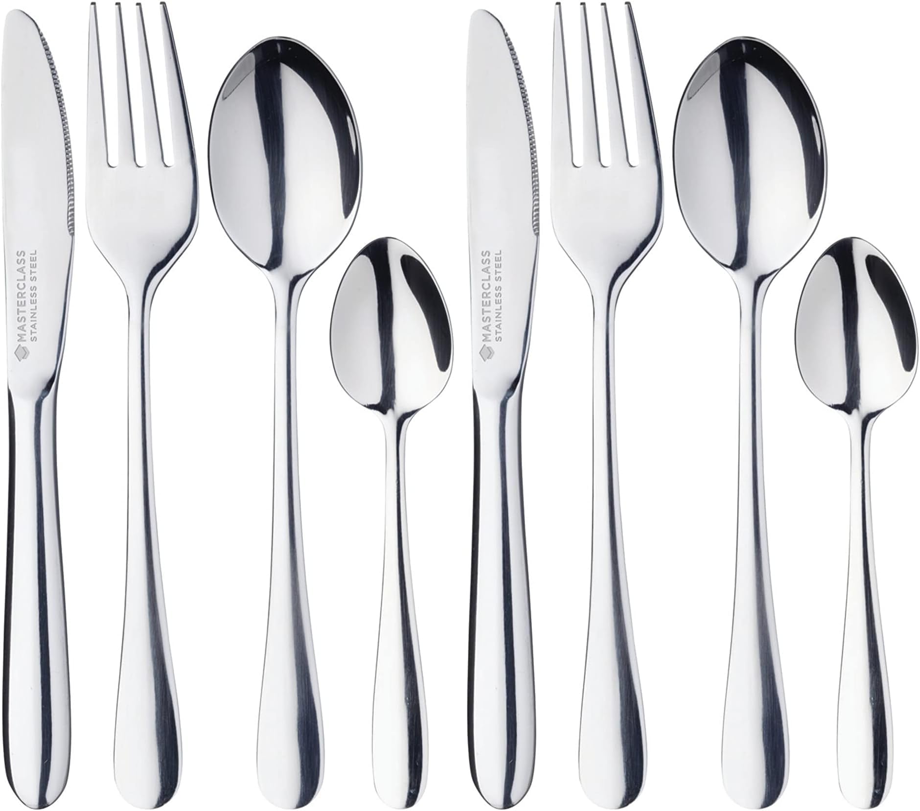 Kids' Cutlery Set, Stainless Steel, 4-Piece, Silver (Pack of 2)