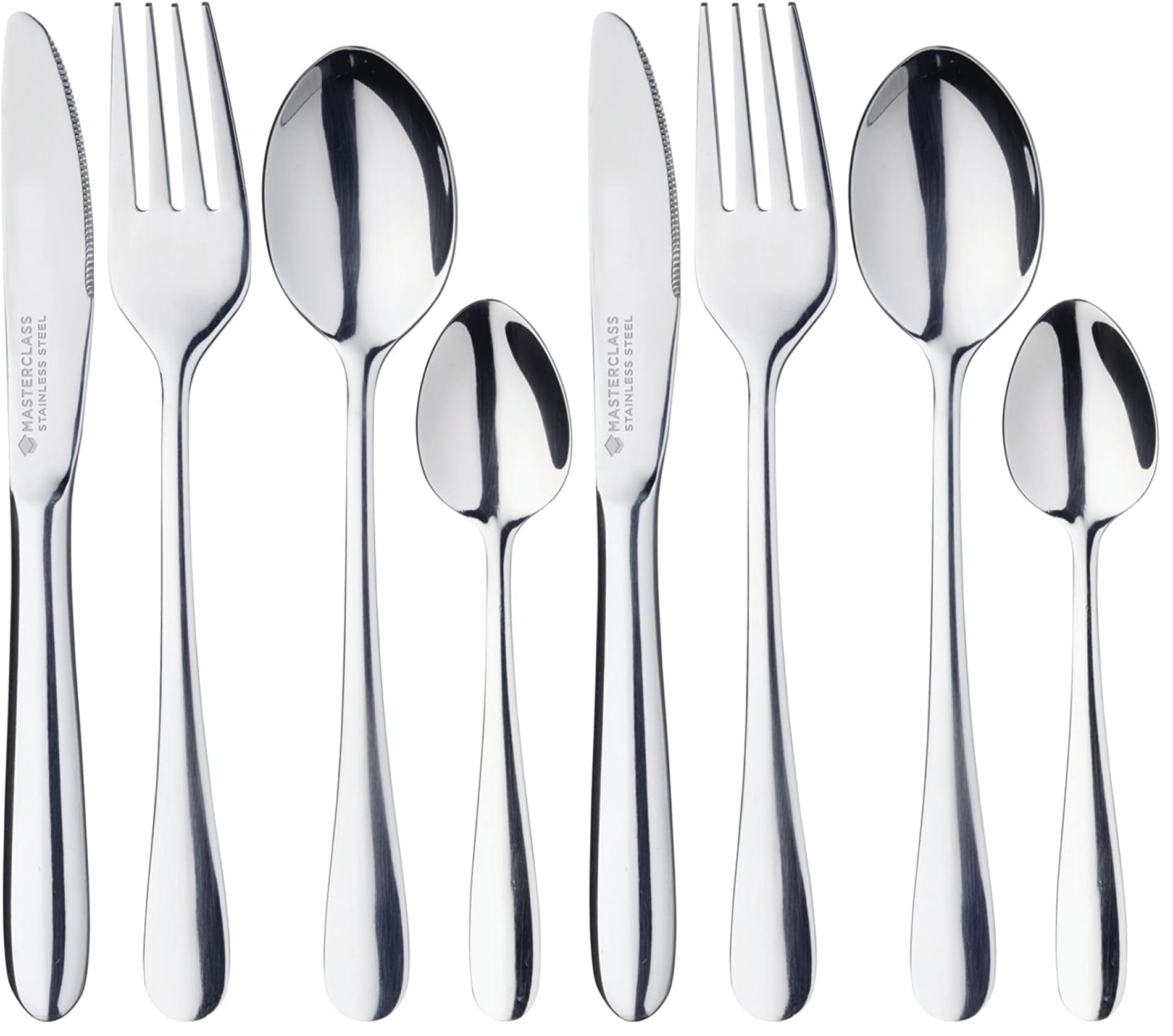 MasterClass Kinderbesteck-Set, Edelstahl, 4-teilig, Silber (Packung mit 2)