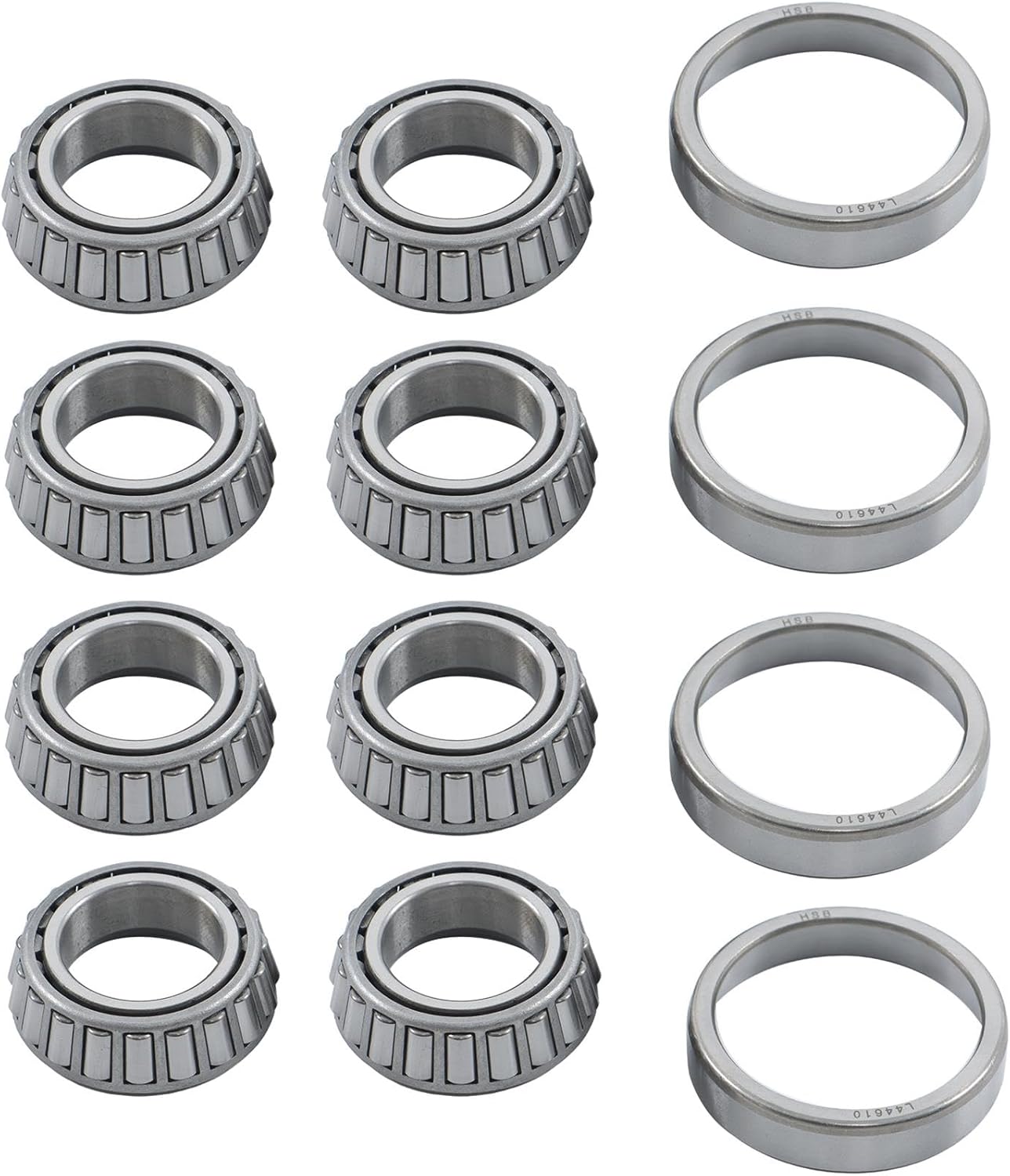 labwork 2 Sets 4 On 4 Inch Trailer Hub Kit with Trailer Bearing Kit Replacement for 2000 lbs 1 Inch or 1-1/16 Inch Trailer Straight Axle with Extra Cap and Rubber Plug
