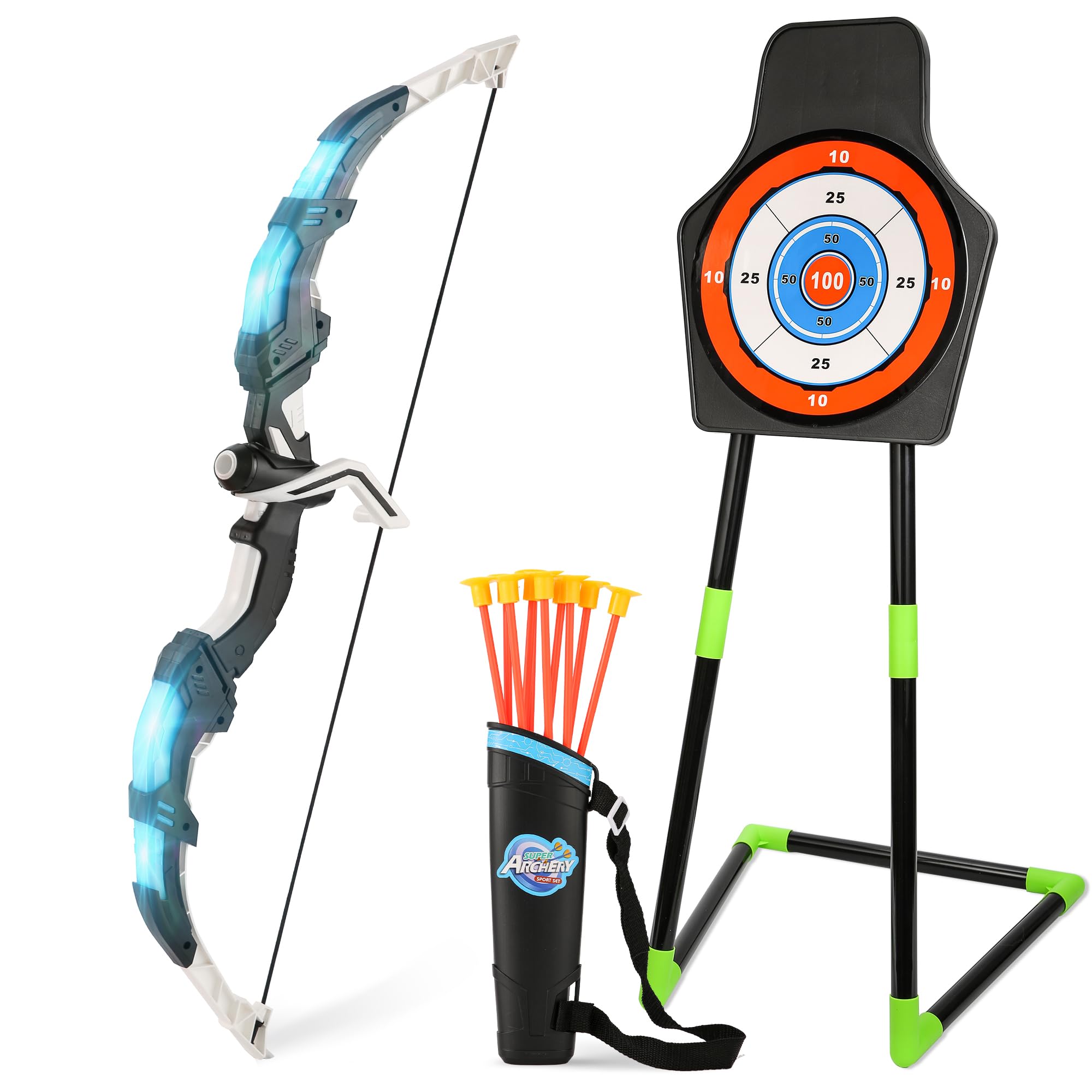 View 1 of **MISSING BOW** Handwell Youth Bow and Arrow Set with Standing Target
