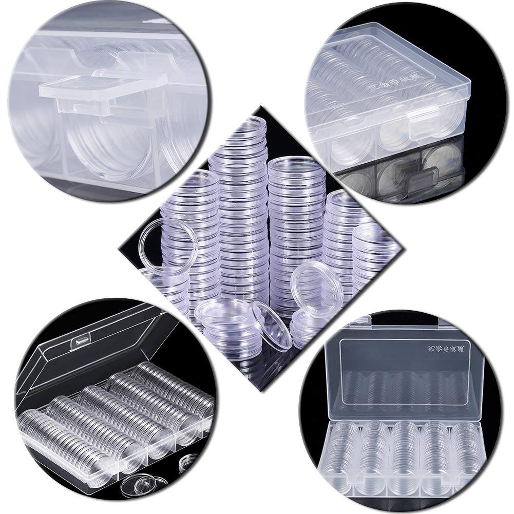 Gemini Mall 100 Capsule Portamonete In Plastica Trasparente – Diametro 30 Mm – Scatola Organizer Per Collezionisti - 3