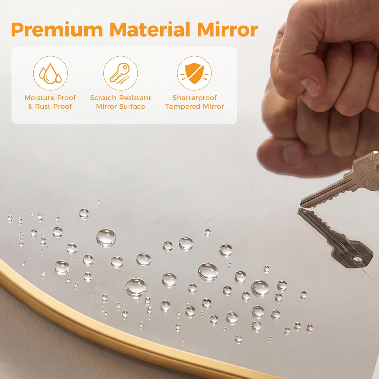 NEWBULIG Wall Mirror, Bathroom Mirrors for Over Sink, Matte Metal Framed Vanity Mirror with Tempered Glass, Entryway, Living Room, Bedroom