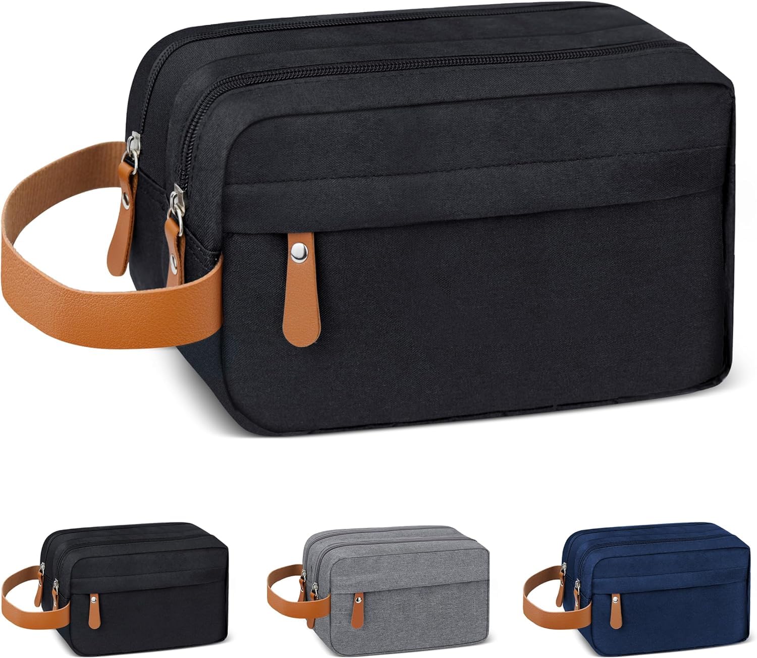 Donola Neceser para Hombre Neceser para Mujer Neceser de Nylon Ligero de Gran Capacidad Neceser de Maquillaje Portátil, Azul Marino