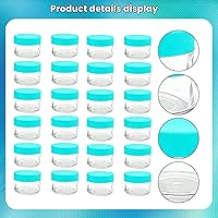 Vista 3 de Tarros cosméticos de plástico transparente con tapas blancas (verde)