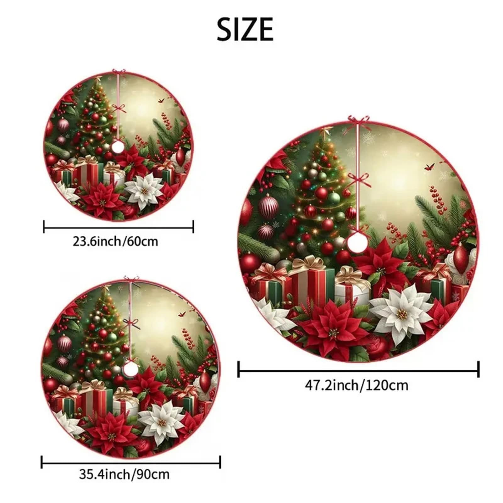 tappeto albero di natale Tappeto for albero di Natale, vestito con motivo ricamato, decorazioni for feste Capodanno(Diameter 120cm)