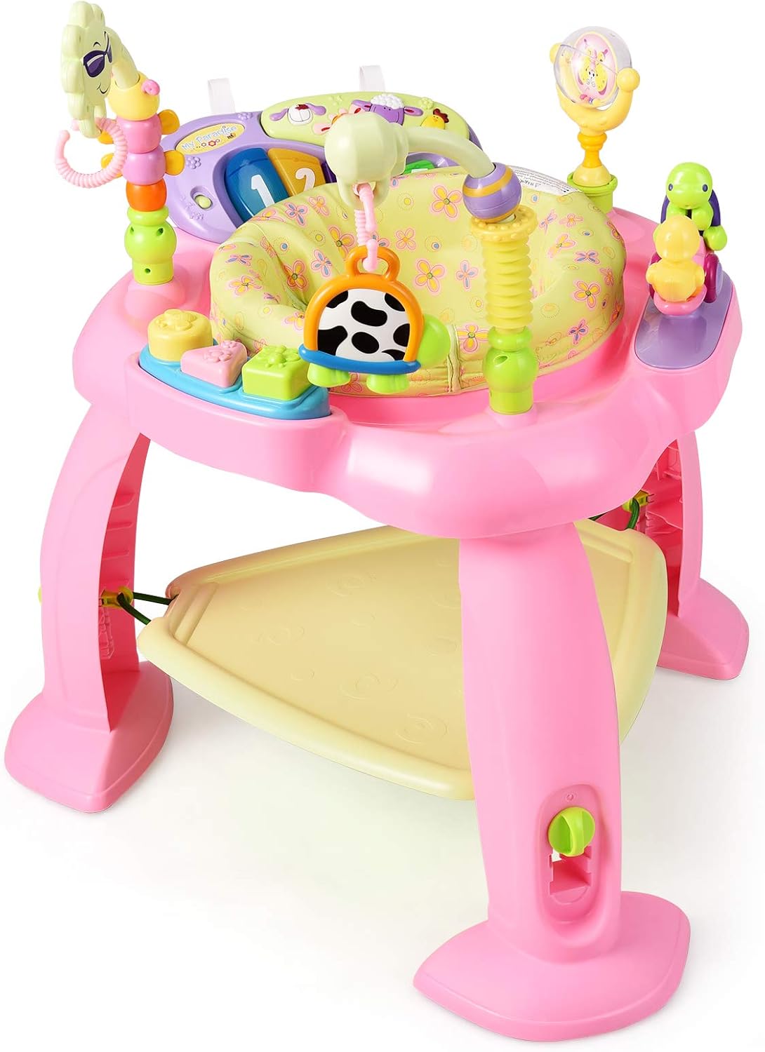 COSTWAY Baby Jumperoo with 360° Rotating Seat and 3 Adjustable Heights