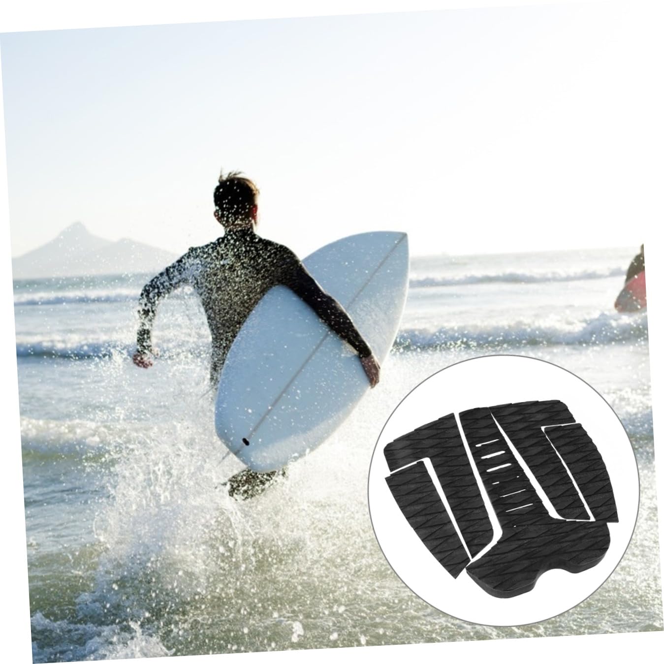 KOMBIUDA Juego De 5 Almohadillas De Eva Antideslizantes para Tabla De Surf Resistentes (Negras)