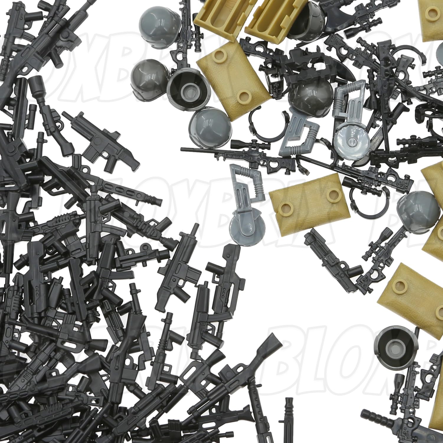 Amazon.co.jp: BloxBrix 500pcs武器-マシン-ガン-ガン、ミニフィギュア