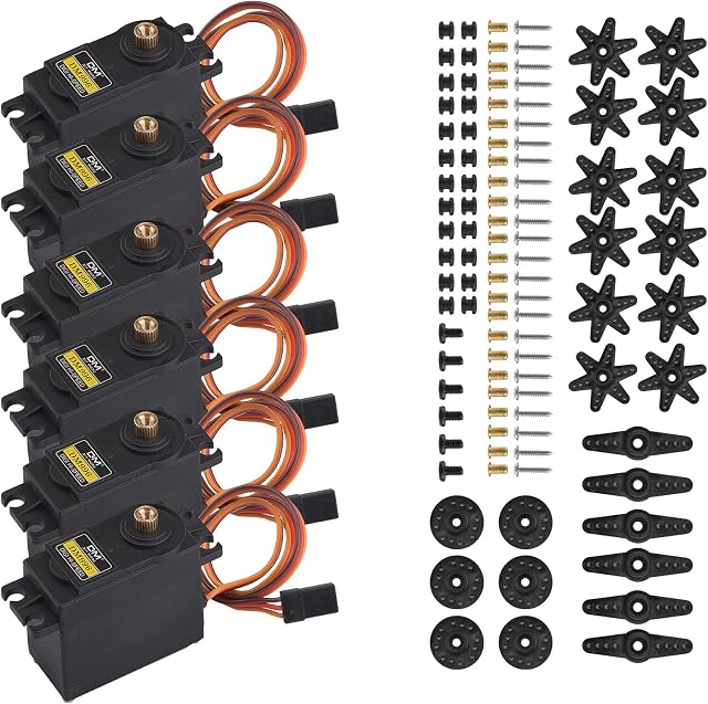 diymore 6PCS MG996R Metal Gear High Speed Torque Digital Servo Motor for RC Helicopter Airplane Car Boat Robot controls