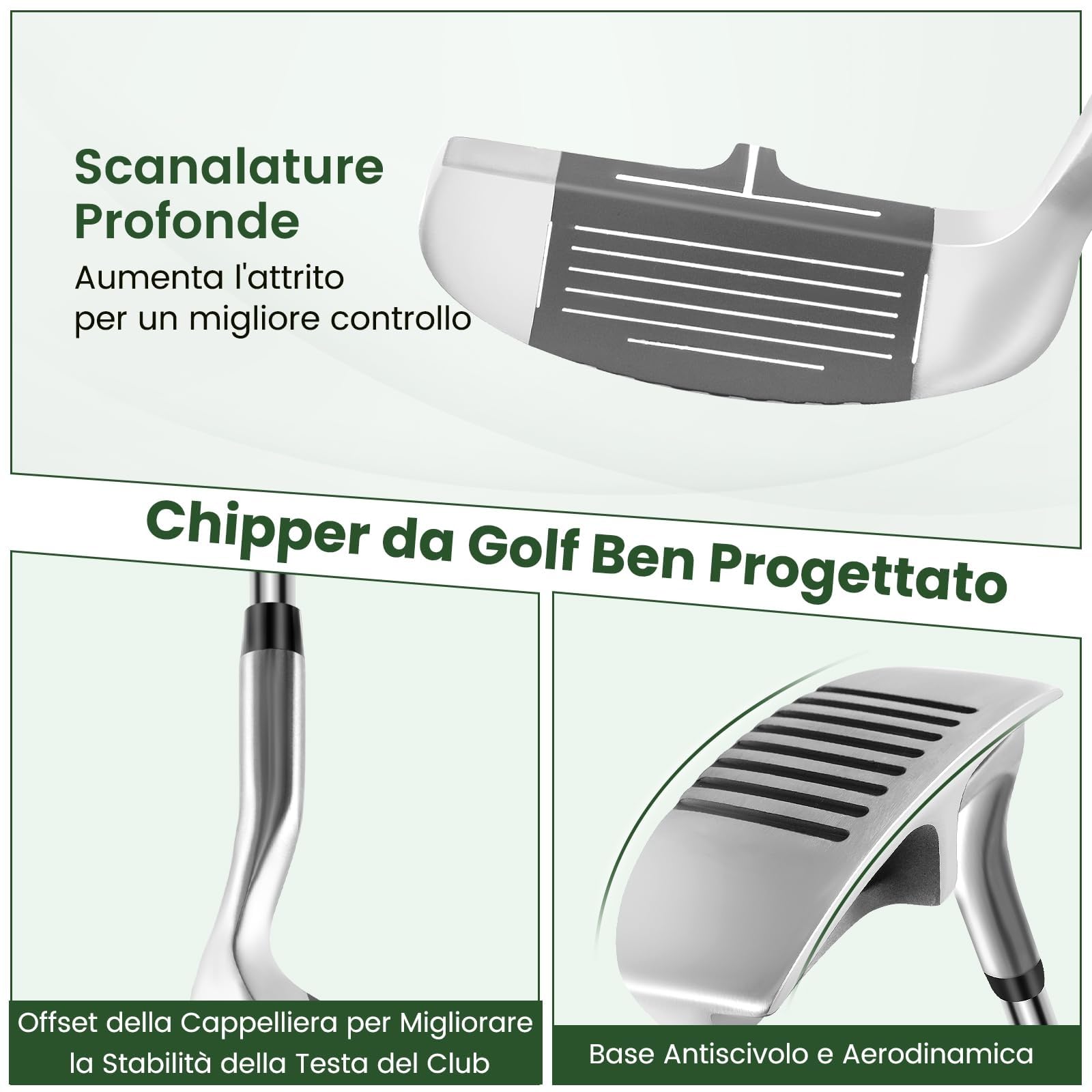 GYMAX Mazza da Golf Chipper, Destrorso 36 Gradi Putter & Cuneo da Approccio per Uomini e Donne, Riduci i Colpi nel Tuo Gioco Corto