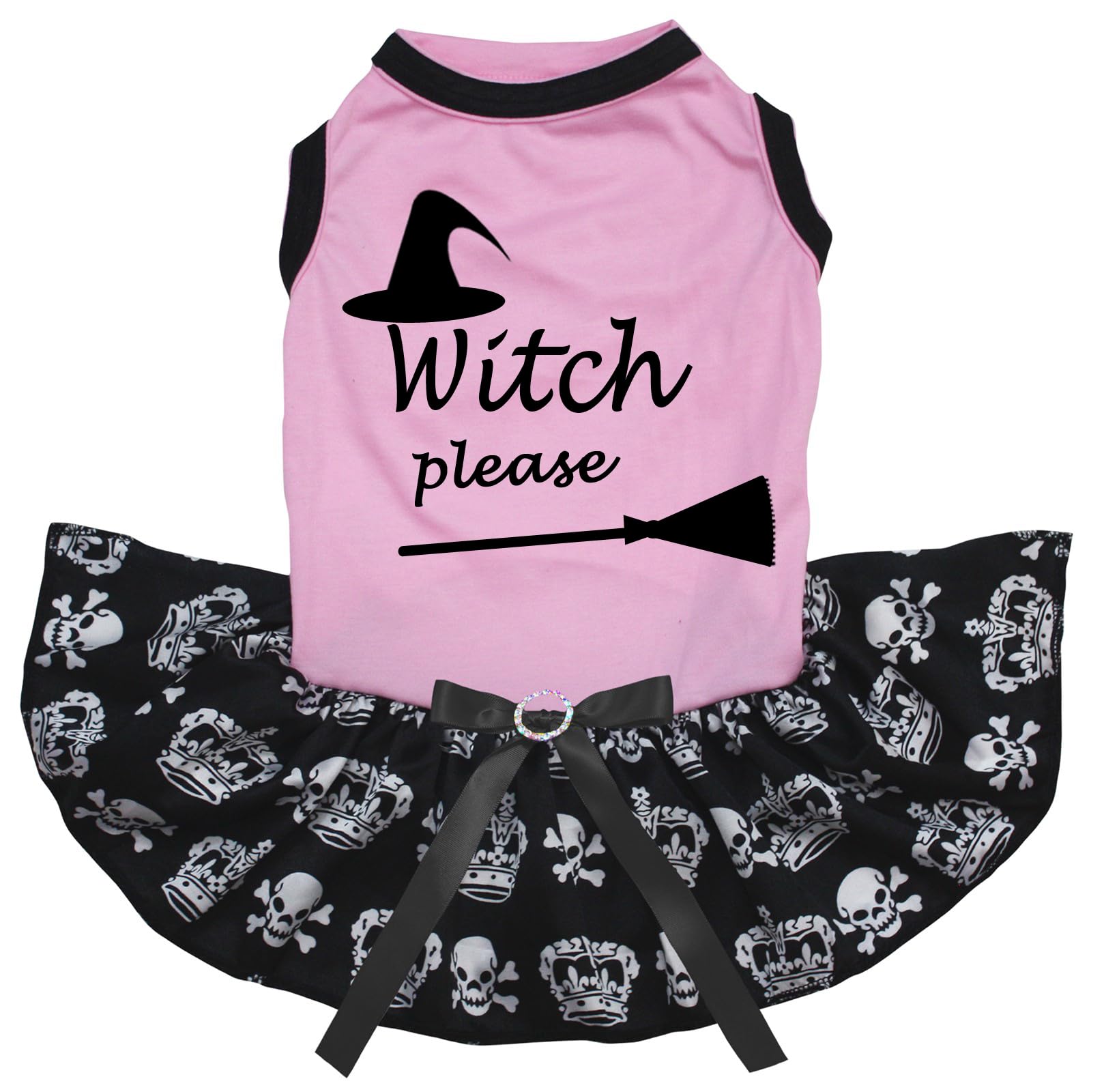 Robe gothique pour grand chien XXL | Vêtement chien couronne rose et noir