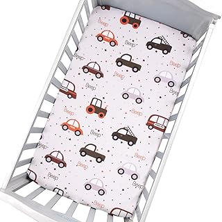 Cloele Fitted Crib Sheet - Baby Nursery Sheet 100% Polyester 1 Pack Cozy Bed Sheet for Standard Crib and Toddler Mattresses - Car Crib Bed Sheet Infant Baby Toddler Sheet for Baby