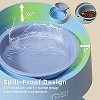 Vista 4 de MS!MAKE SURE Adjustable Raised Cat Bowls, Ceramic Elevated Cat Bowls, Pet Bowl with Anti - Slip Rubber Pad, Leak - Proof, Lead & Cadmium Free