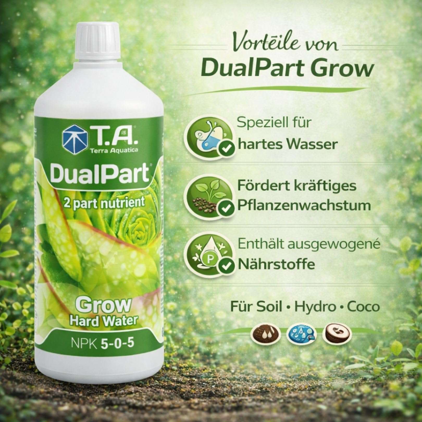 Weedness GHE FloraDuo Grow 5 Liter - Grow Dünger Naturdünger Bio Zimmerpflanzen Tomaten Gurken Flüssigdünger Organischer